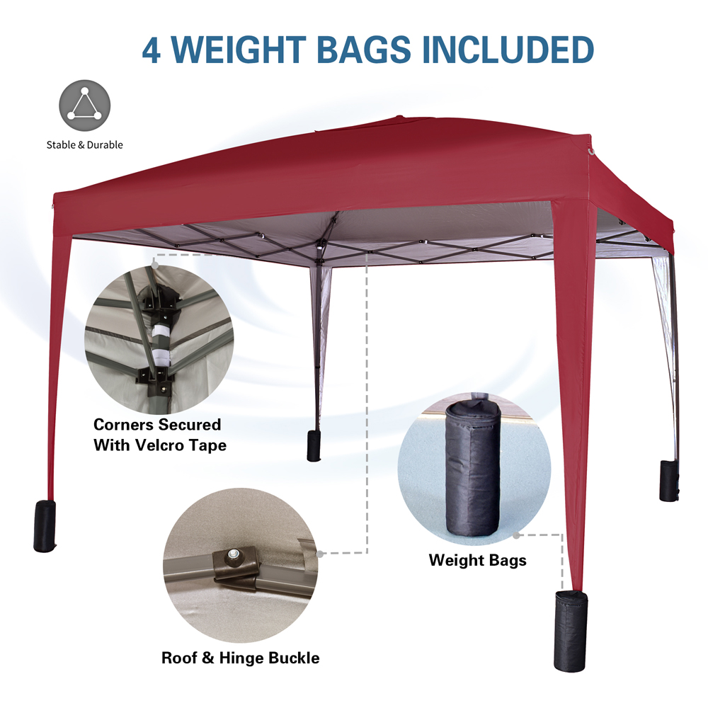 Red 2 x 2m Pop Up Outdoor Gazebo Image 4