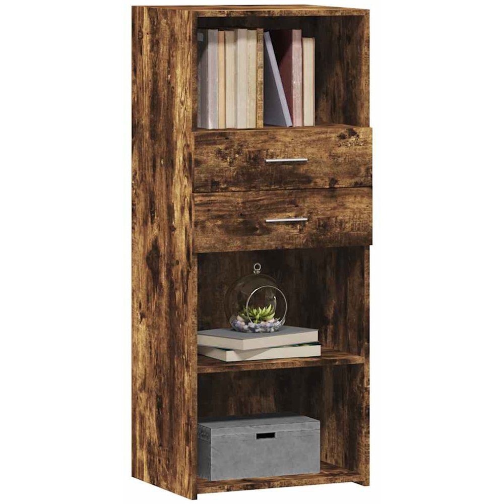 vidaXL 2 Drawer 3 Shelf Smoked Oak Highboard Image 3