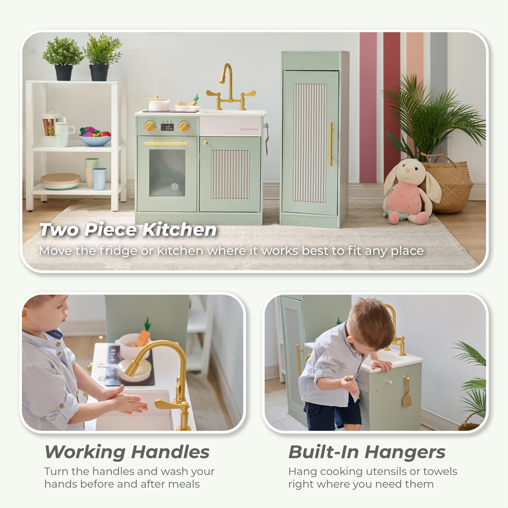 Teamson Kids Little Chef Chester Green Sleek Play Kitchen Image 4