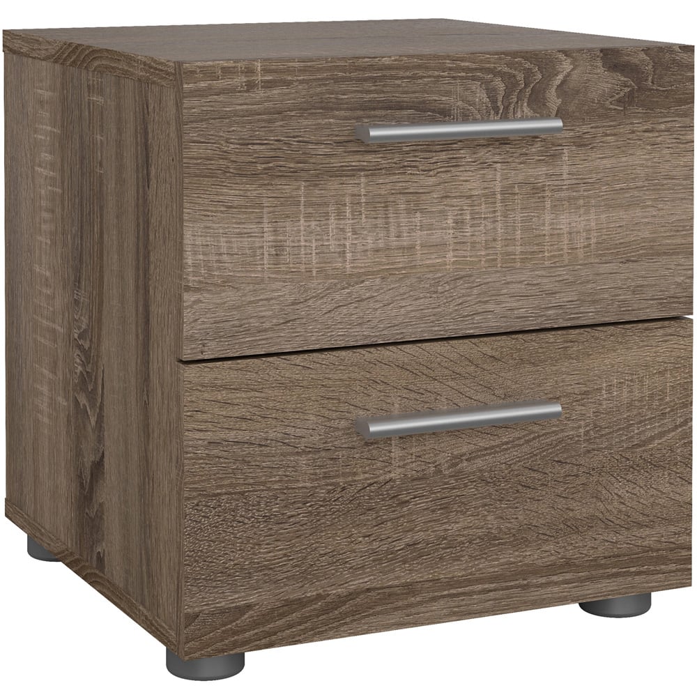 Florence 2 Drawer Truffle Oak Bedside Table Image 2