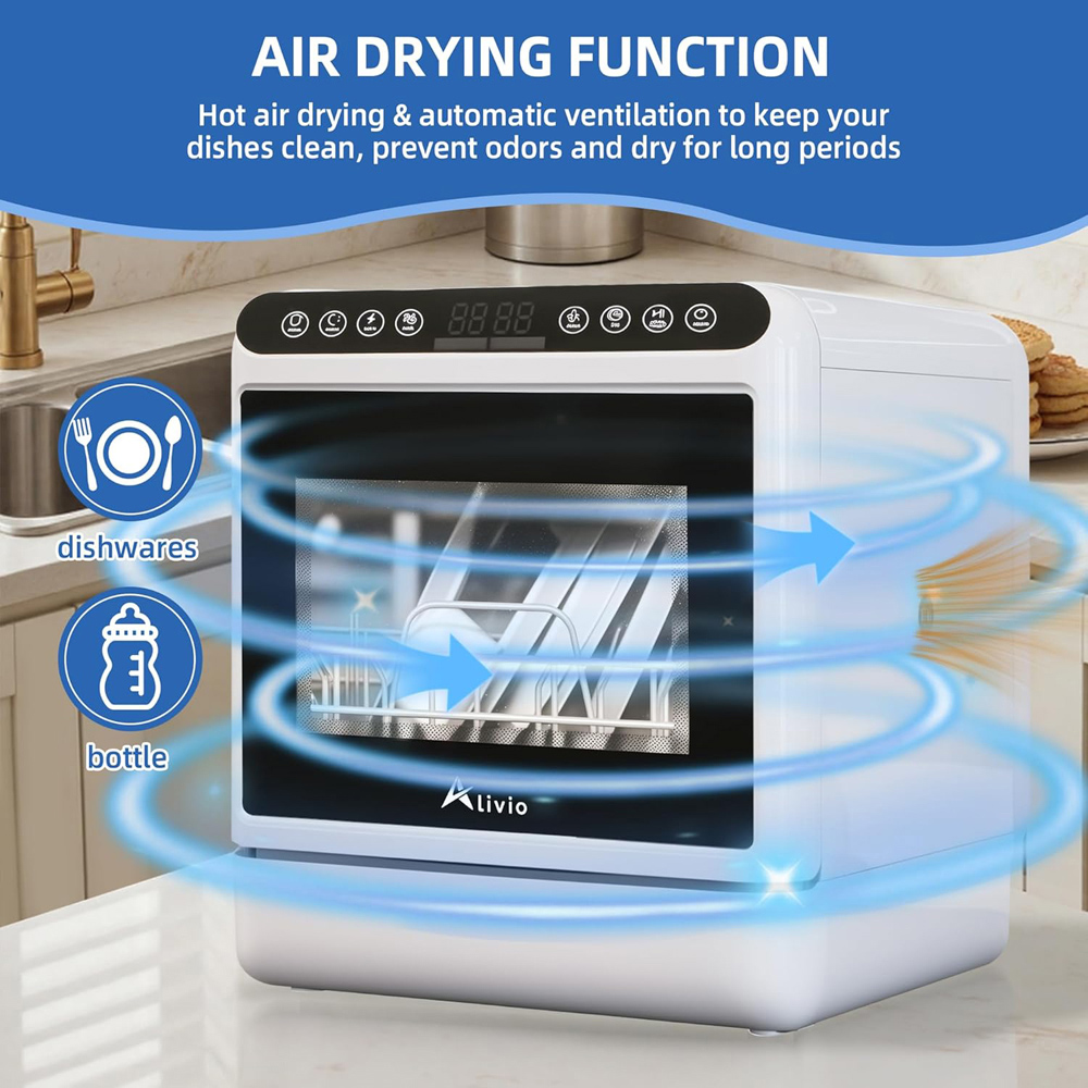 Alivio ALDW6L4797 Portable Countertop Dishwasher with 6L Water Tank Image 4