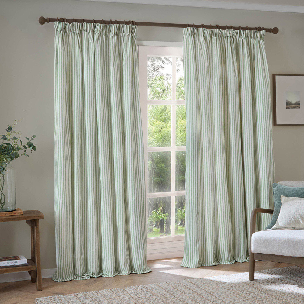 Yard Hebden Eucalyptus Cotton Blackout Pencil Pleat Curtains 168 x 229cm Image 6