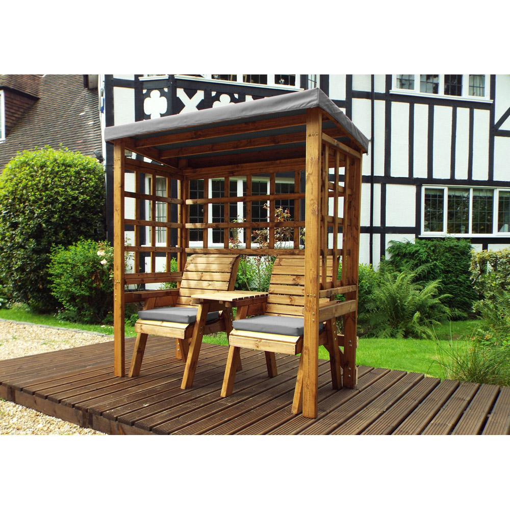 Charles Taylor Henley 2 Seater Arbour with Grey Roof Cover Image 3