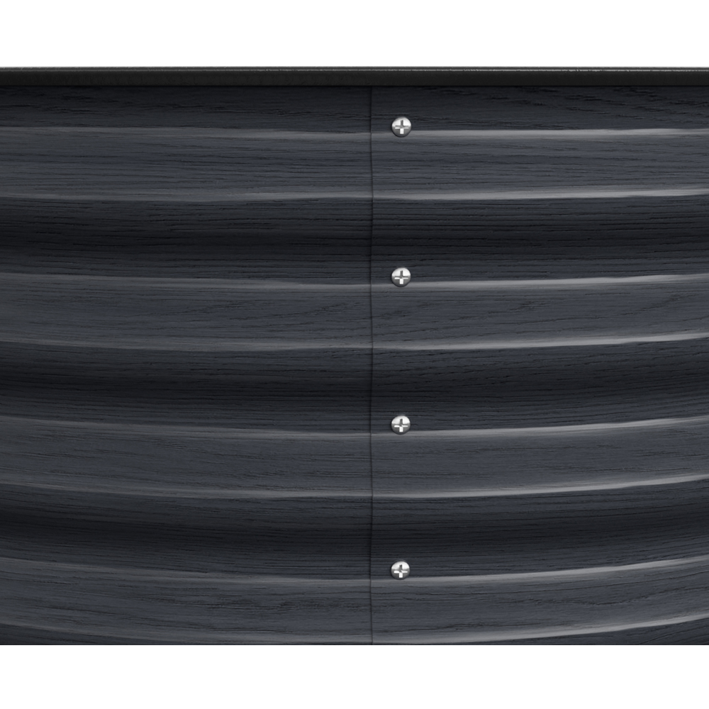 Living and Home Grey Round Metal Raised Garden Bed with Open Bottom 80 x 43cm Image 6