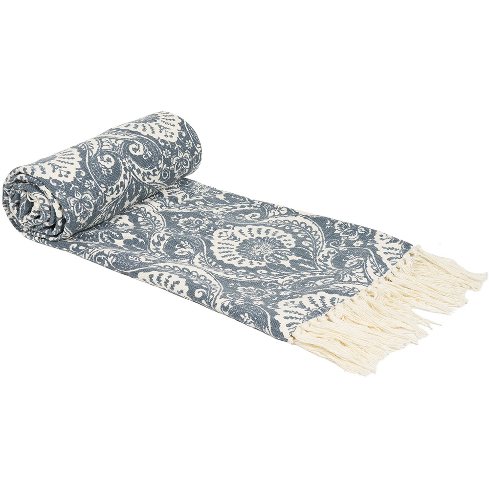 Nadia Printed Throw Blue Image 3