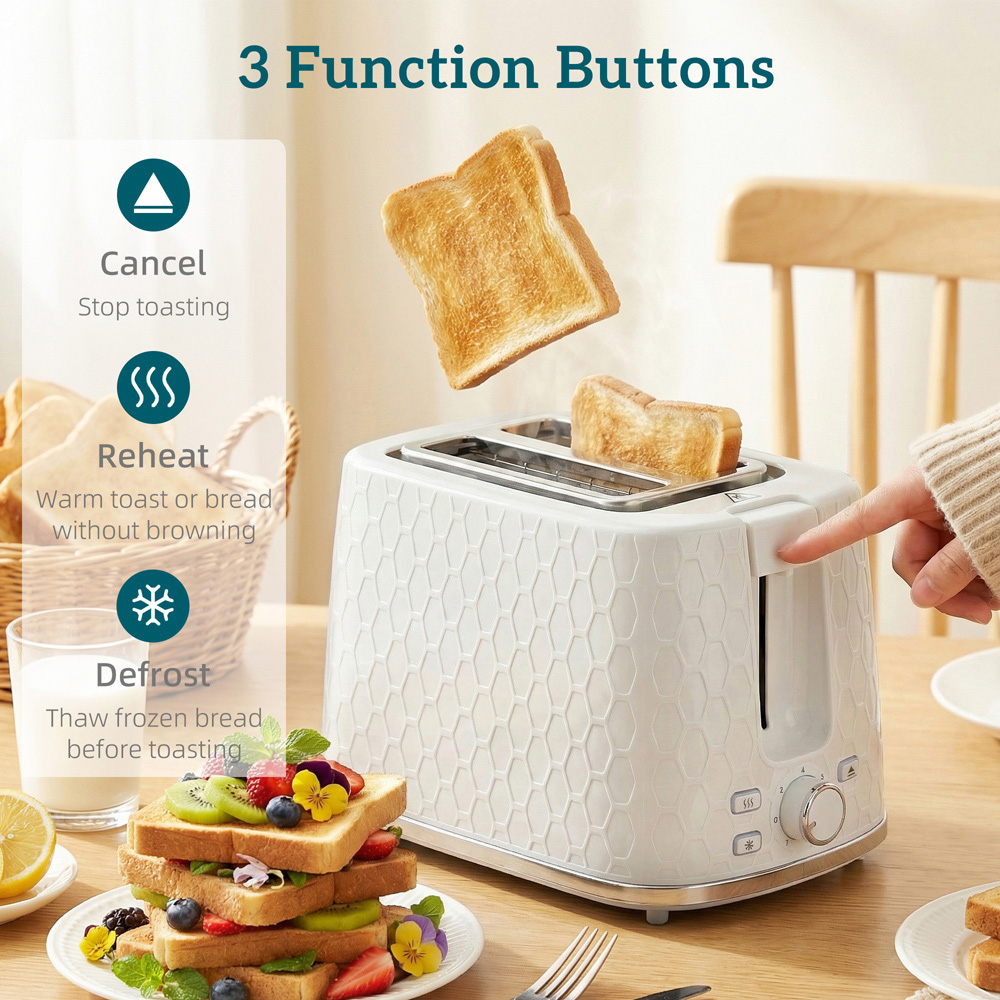 HOMCOM Cream 1.7L Fast Boil Kettle and 2 Slice Toaster Set Image 7