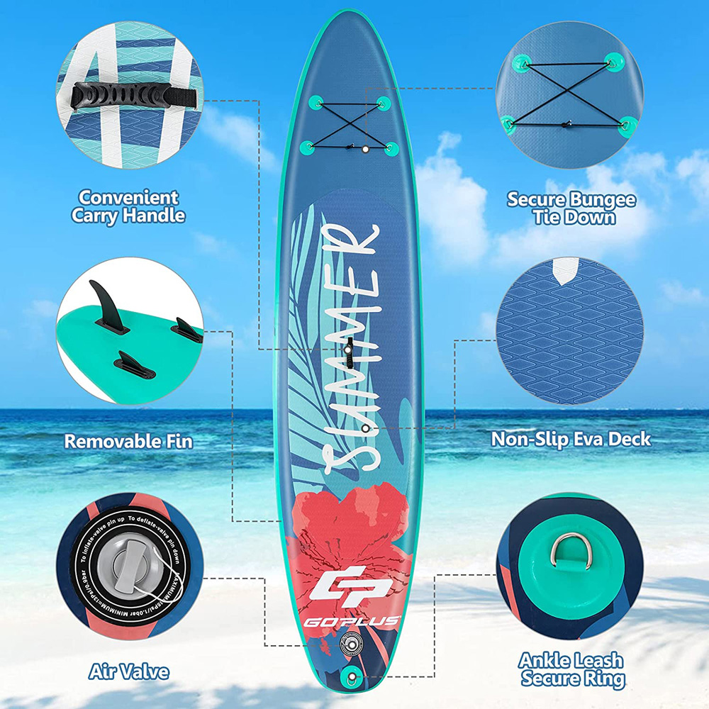 Costway Blue Inflatable Stand Up Paddle Board Set Image 9