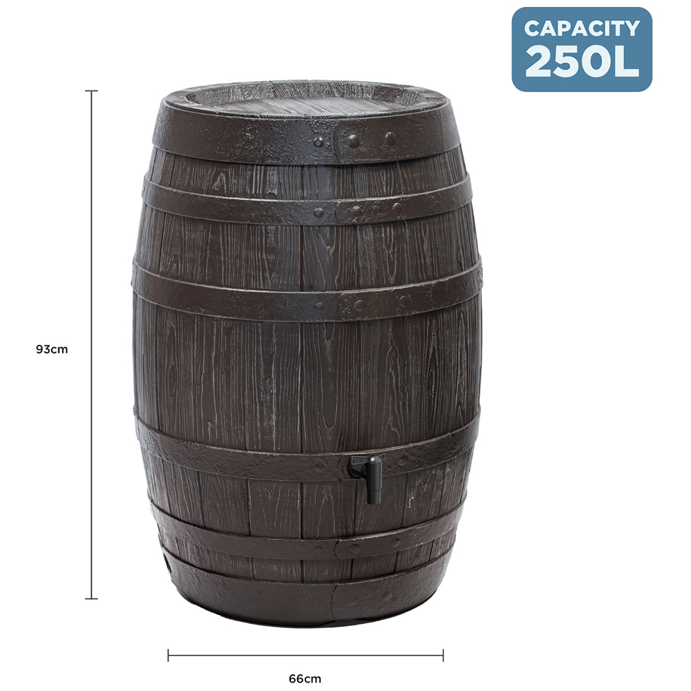 Charles Bentley Botaqua 250L Brown Water Butt Image 5