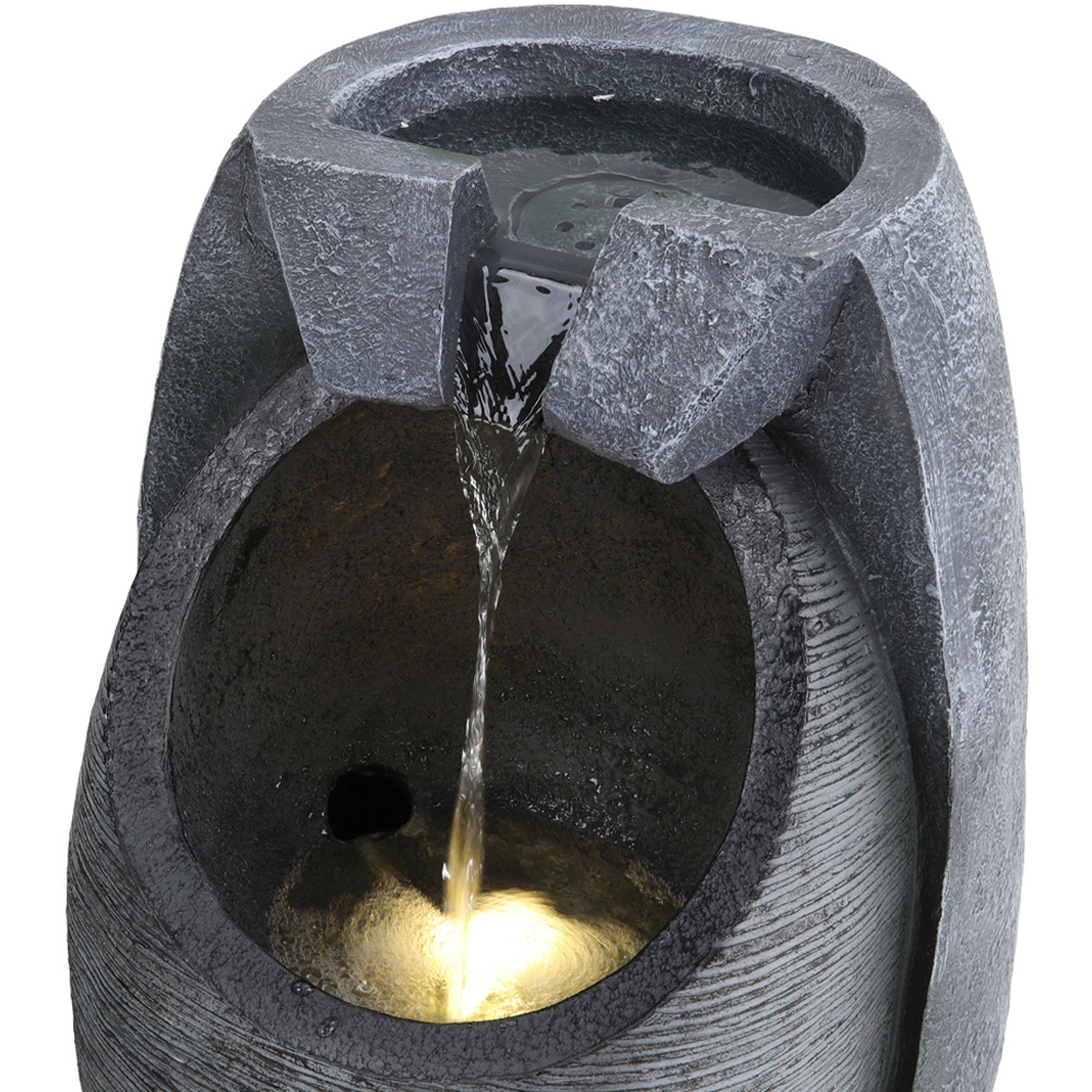 Living and Home LED Solar Powered Imitation Rock Outdoor Waterfall Fountain Image 5