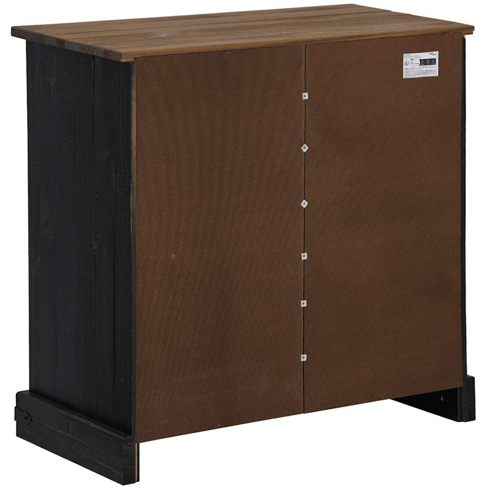 vidaXL Halden Single Door 2 Drawer Single Shelf Black Wooden Sideboard Image 6