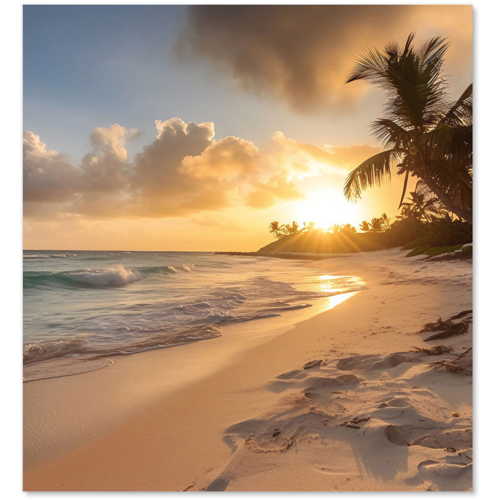 Warren Reed Designer Sunrise In Paradise Glass Kitchen Splashback 65 x 60cm Image 2