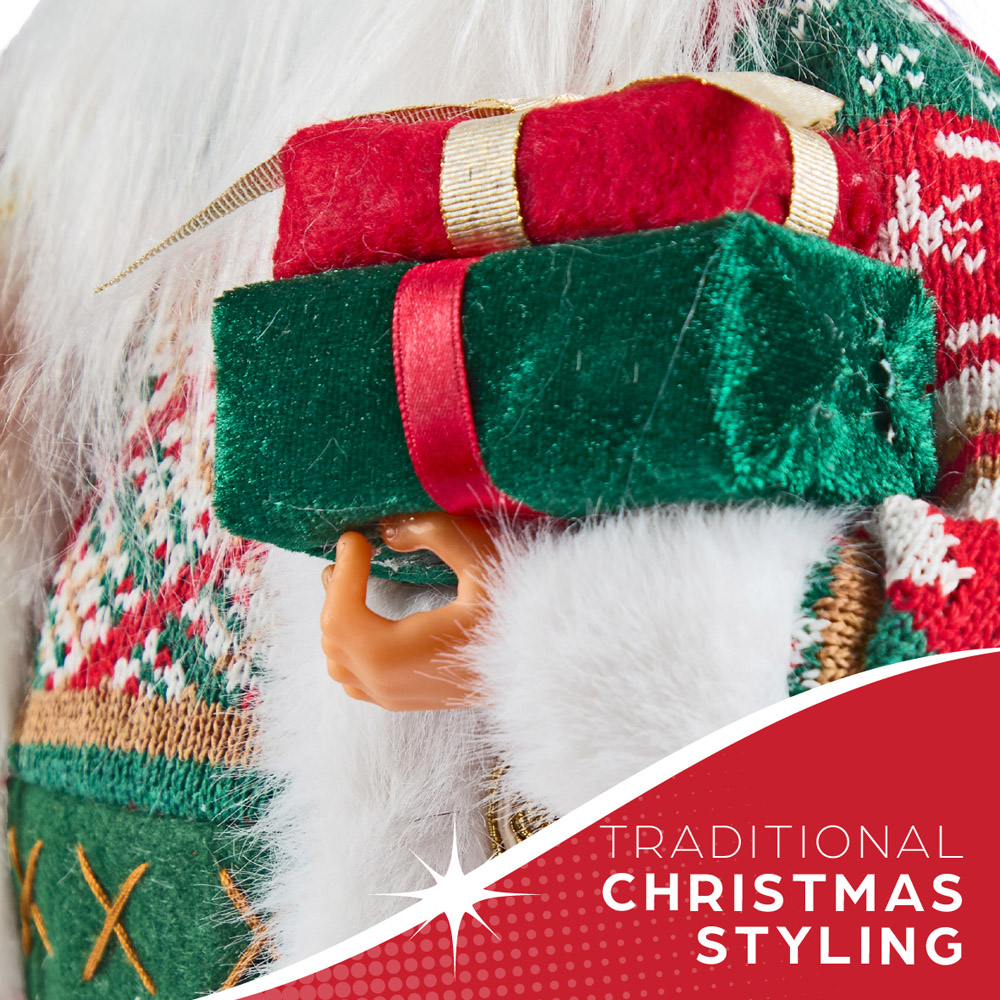 The Christmas Workshop Standing Santa Claus Decoration with Gift Sack 2ft Image 4