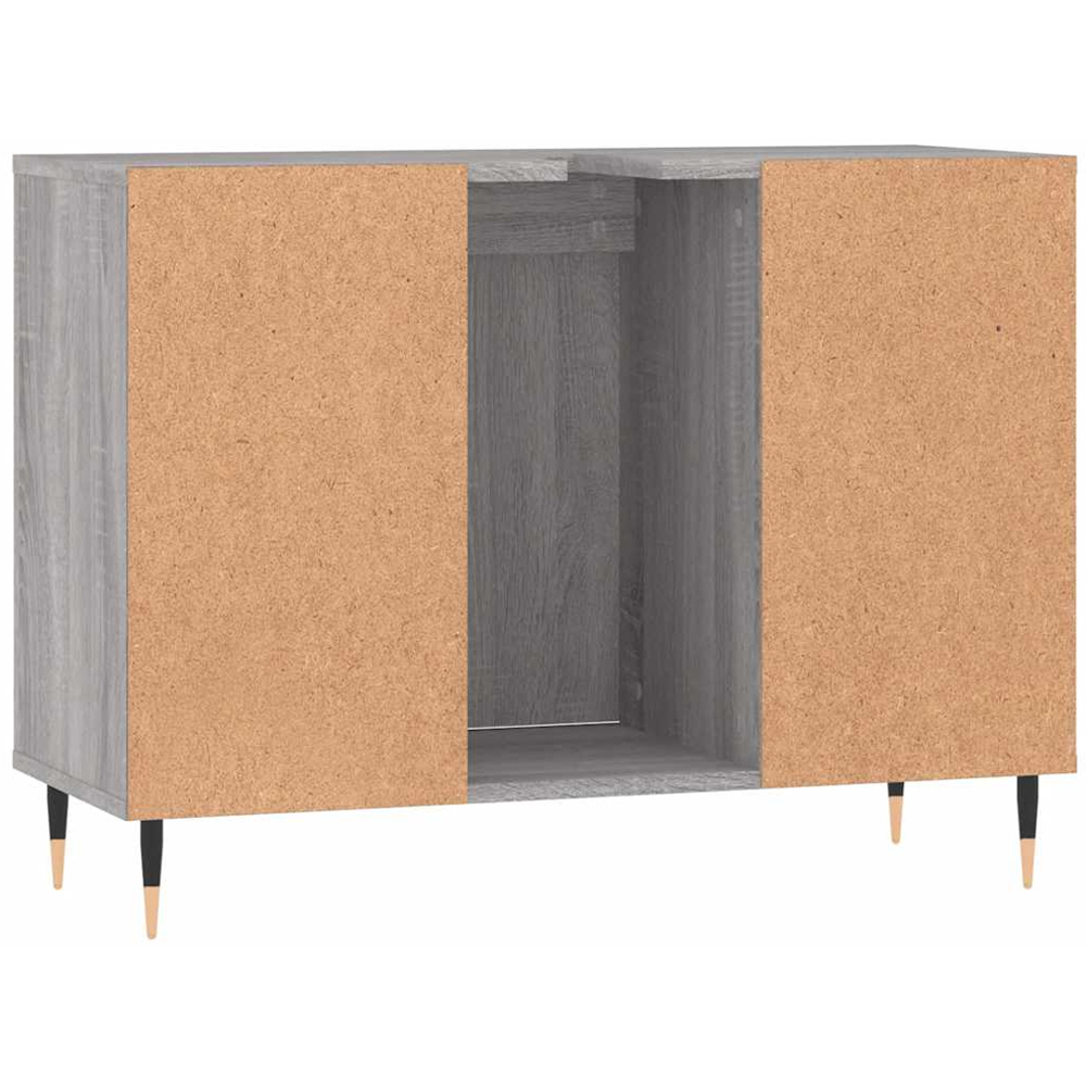 vidaXL Single Door 4 Shelf Grey Bathroom Cabinet Image 8