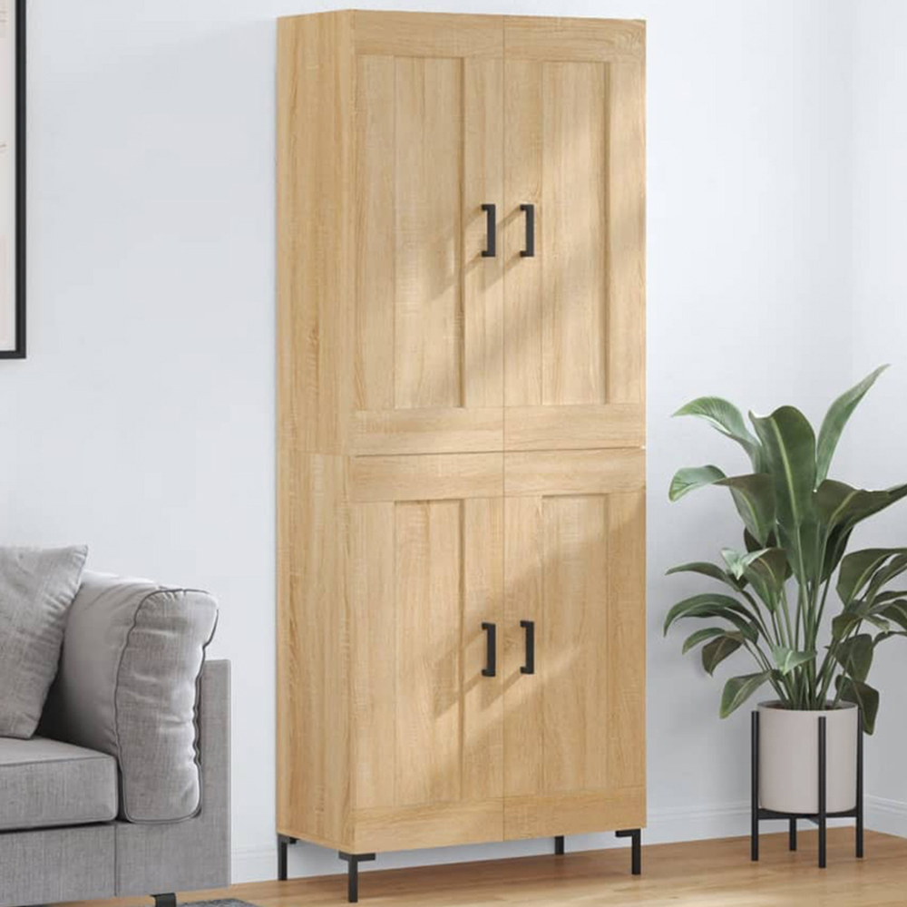 vidaXL 4 Door Sonoma Oak Highboard Image 1