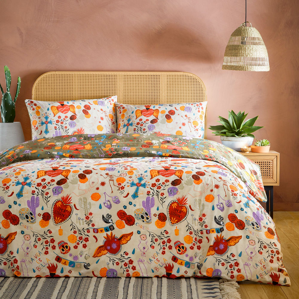 furn. La Vida Super King Multicolour Duvet Set Image 5