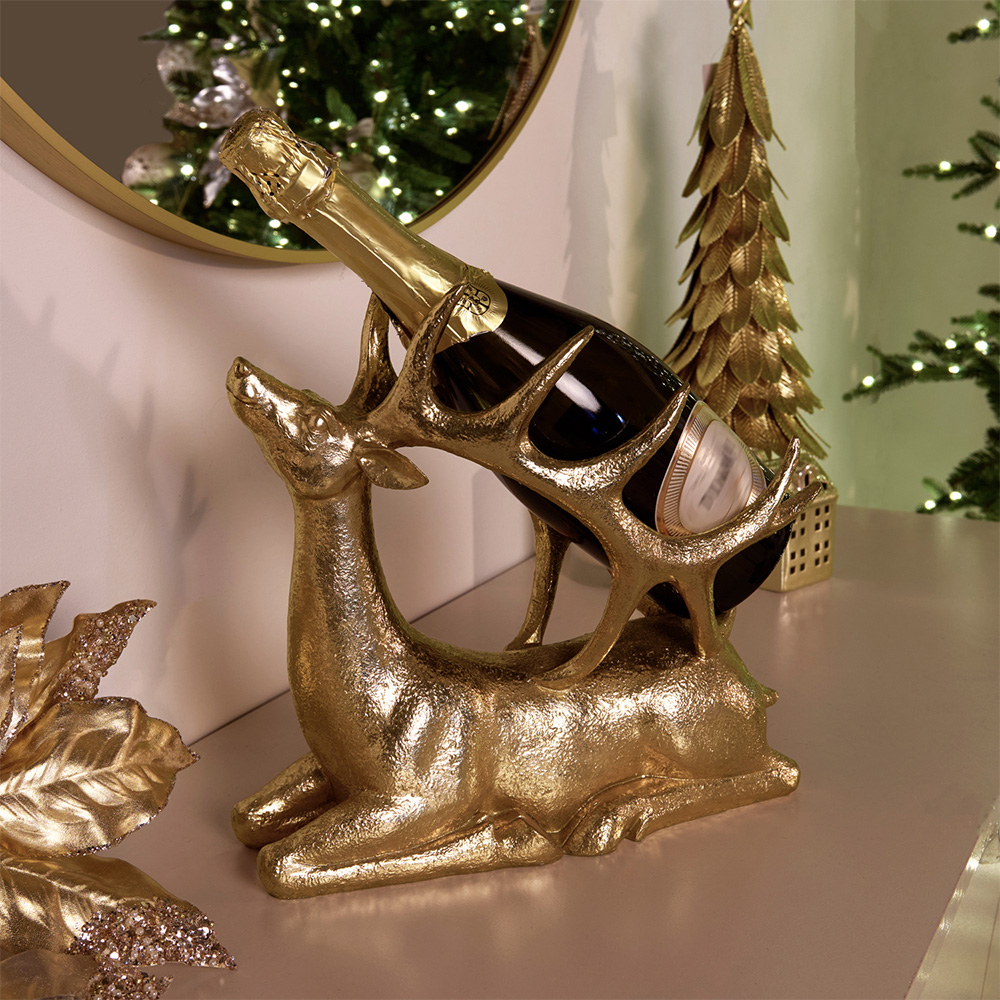 Gold Ornate Deer Bottle Holder Image 2