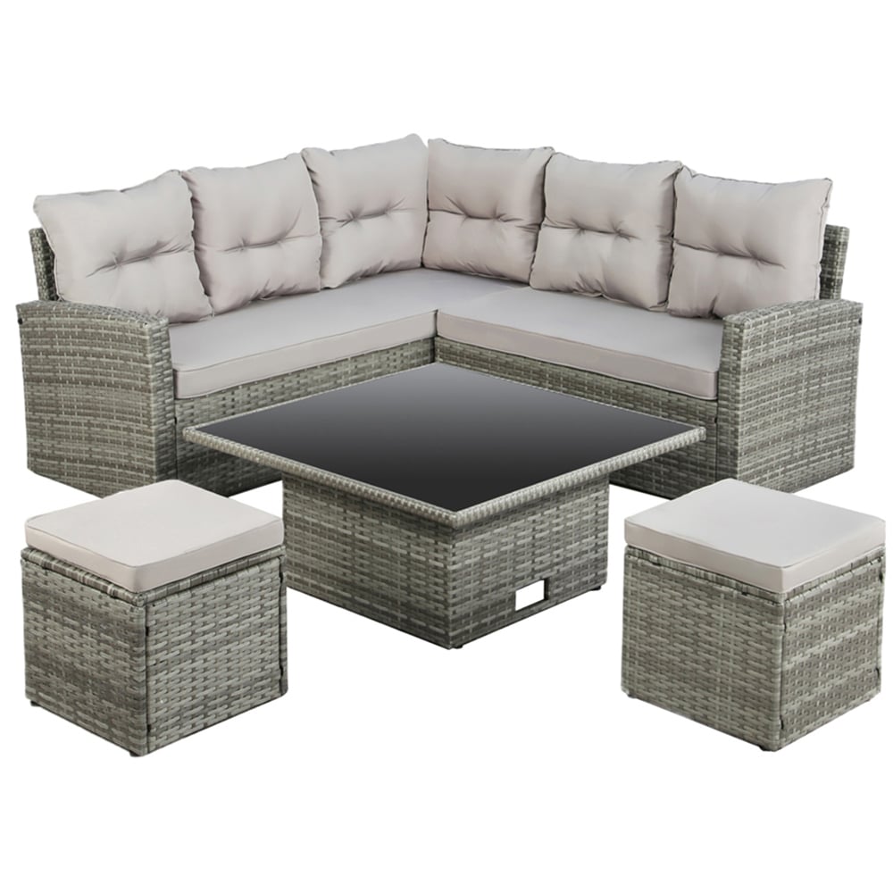 Home Garden Direct St Tropez Grey Corner Sofa Set Image 2