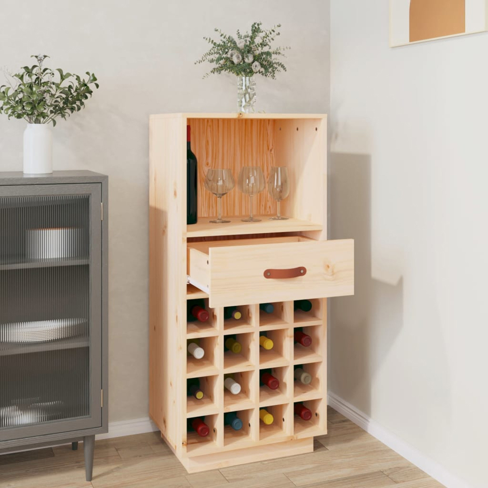 vidaXL Single Drawer Single Shelf 16 Bottle Freestanding Wine Cabinet Image 8