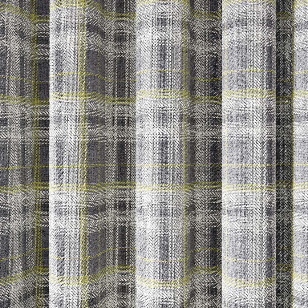 Helena Springfield Harriet Woven Lined Chartreuse and Grey Curtains 168 x 137cm Image 3