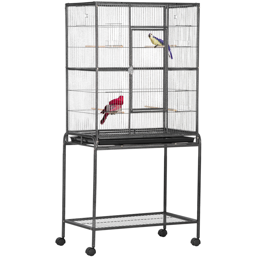 PawHut Black Wide Bird Cage with Stand Wilko