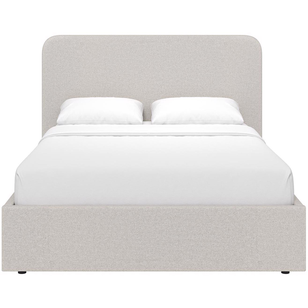 FWStyle King Size Beige Linen Upholstered Lift-Up Ottoman Bed Frame Image 3