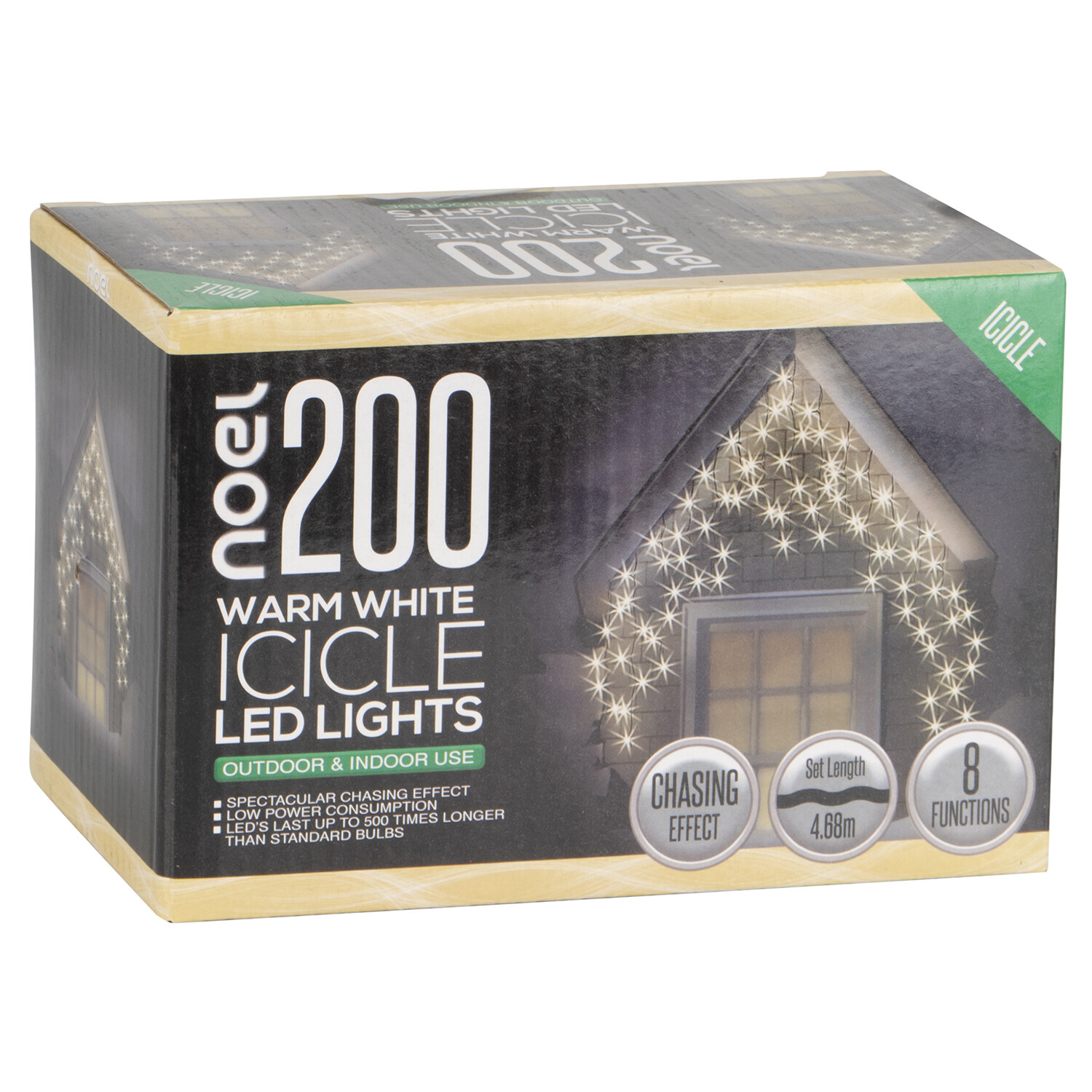 LED Icicle Lights - Warm White / 200 Image 2