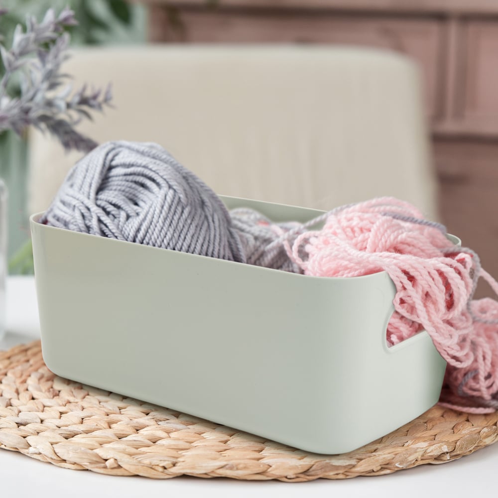 SA Products Grey Plastic Storage Basket Set of 3 Wilko