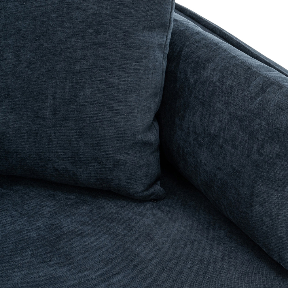 Living and Home 2 Seater Sofa Blue Chenille with Throw Pillows Image 5