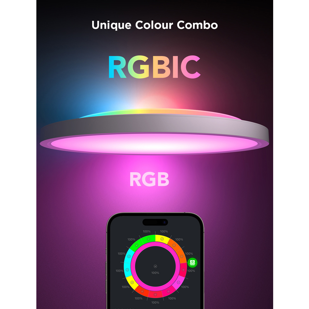 Govee 1S RGBWW and RGBIC Round Smart LED Ceiling Light 12 inch Image 9