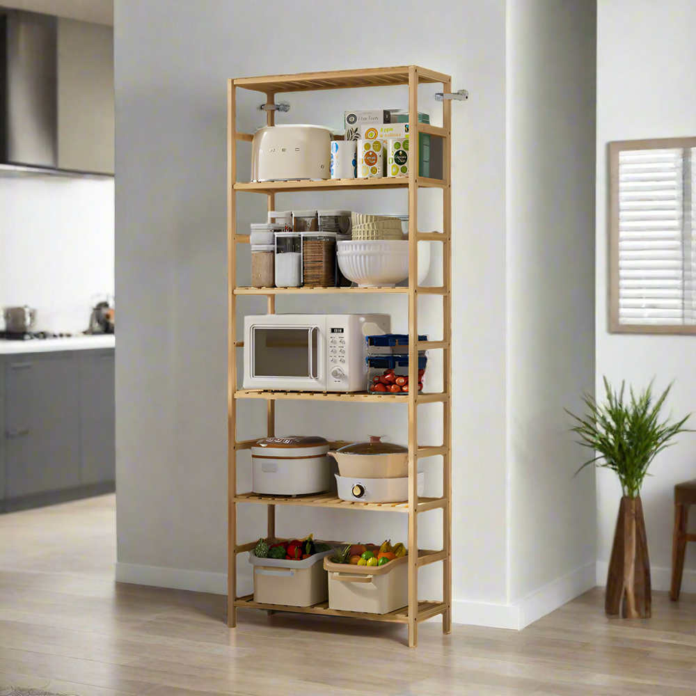 Modcraft 6-Tier Natural Bamboo Bookshelf Image 4