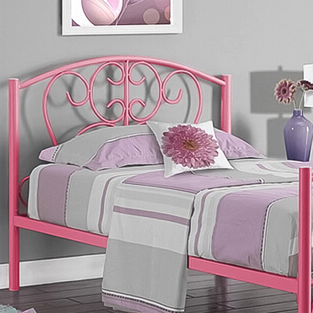 Brooklyn Single Pink Metal Bed Frame Image 2