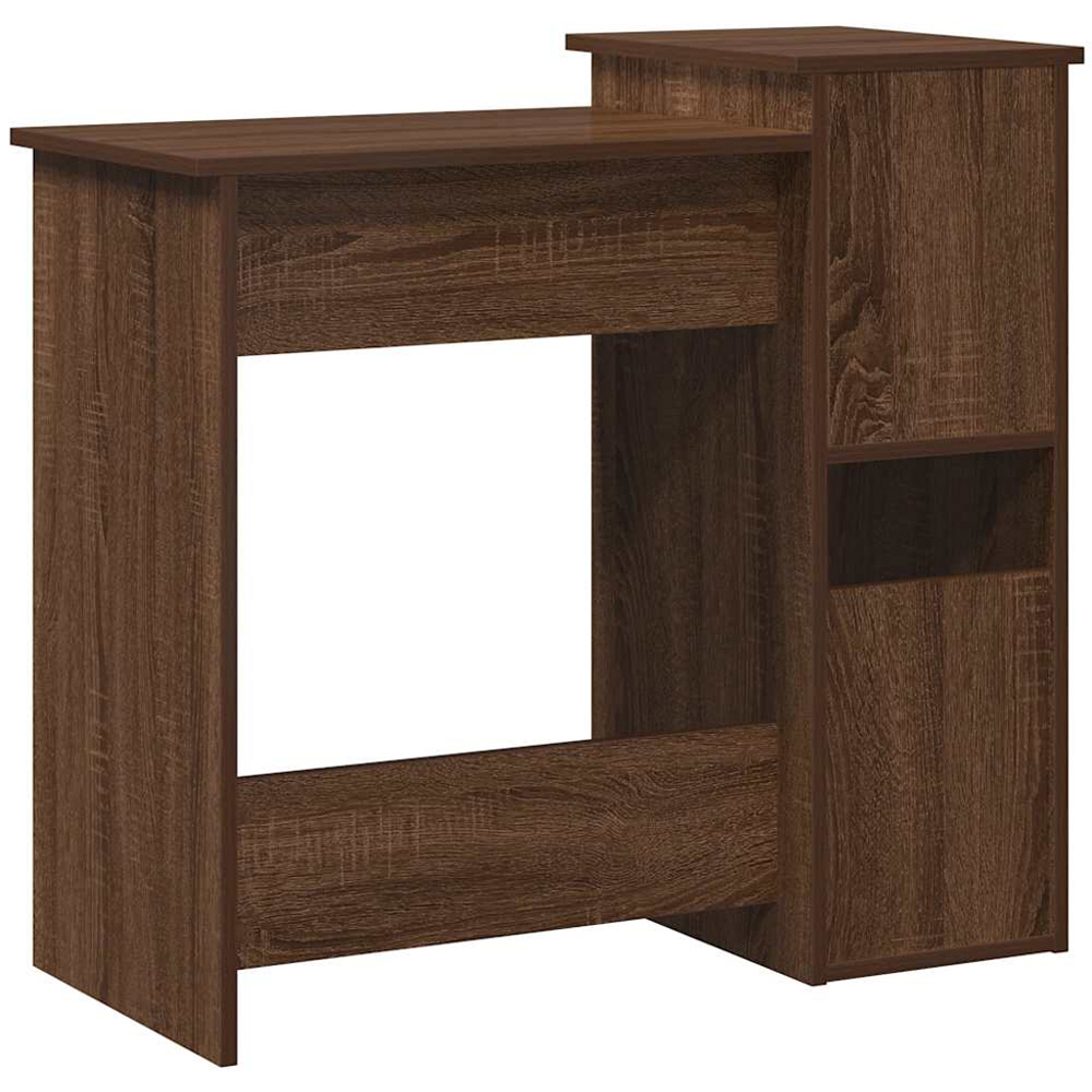 vidaXL 2 Shelf Computer Desk with Keyboard Tray Brown Oak Image 6