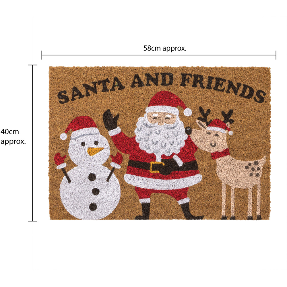 JVL Christmas Santa and Friends Coir Non Slip Entrance Doormat 40 x 58cm Image 8