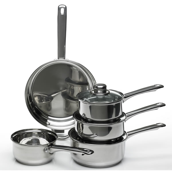 Wilko Stainless Steel Saucepan Set of 5 Image