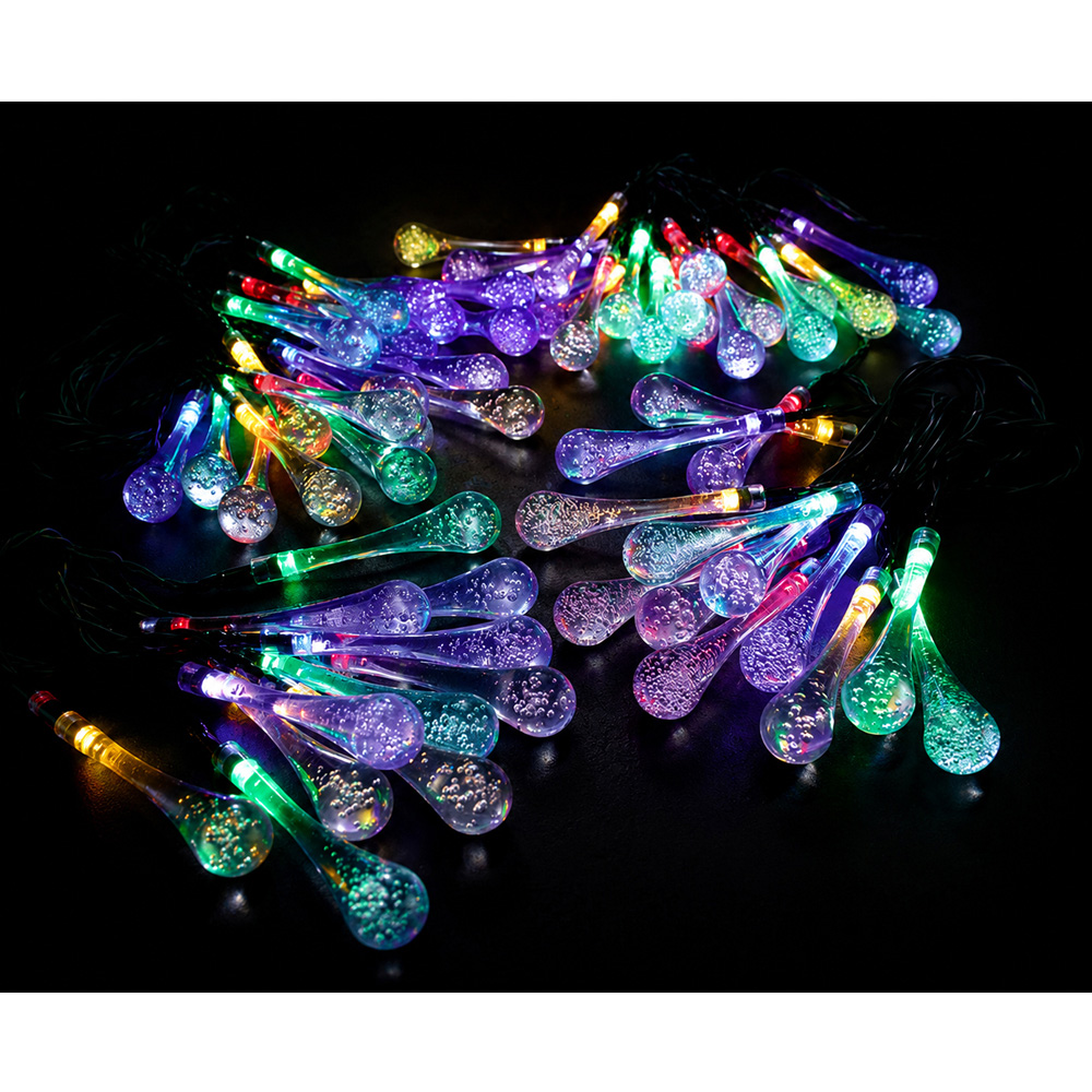 Avilo 50 Multicolour LED Droplet Solar Powered Fairy String Light Image 3