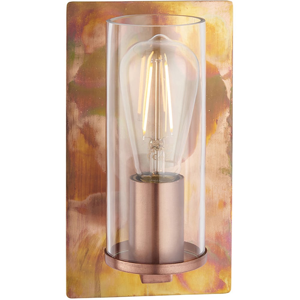 Merano Palermo Copper Patina and Clear Glass Wall Lamp Image 3