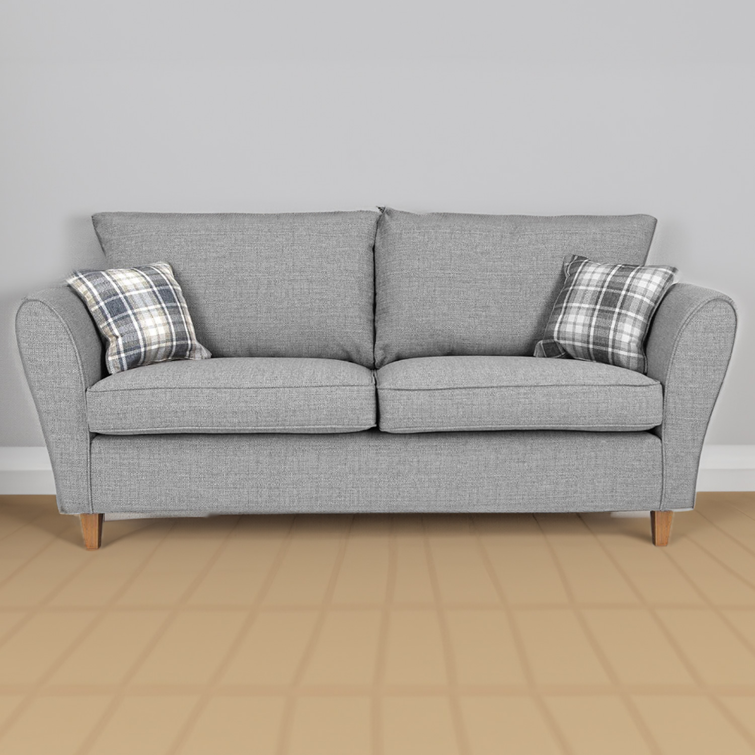 Harris 3 Seater Grey Fabric Sofa Image 1