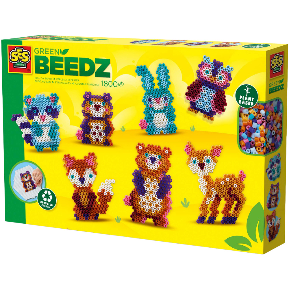 SES Creative Green Beedz Forest Animals Iron On Bead Set 1800 Piece Image 1