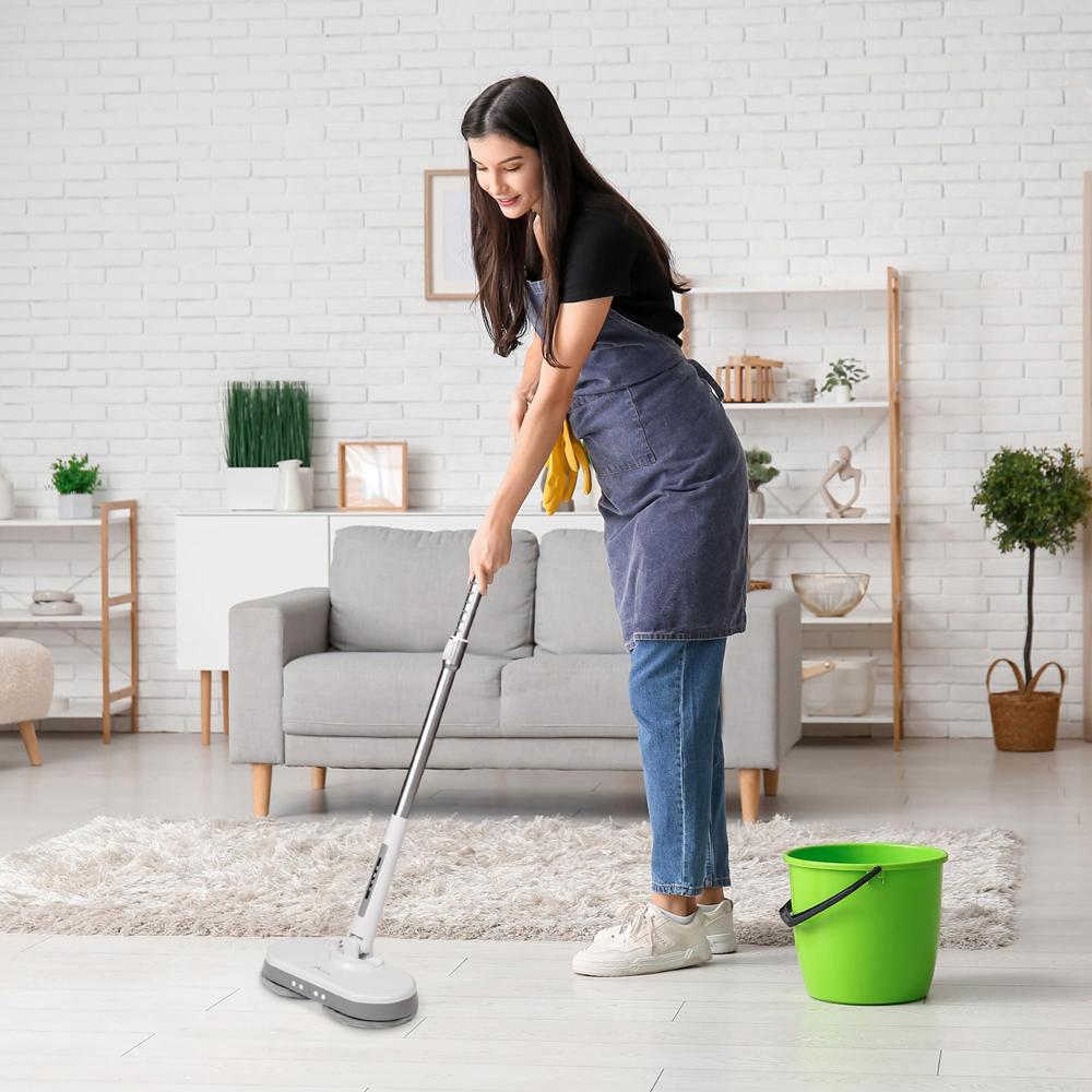 Alivio Grey LED Wireless Electric Mop with Powerful Spin Head 150 RPM Image 2