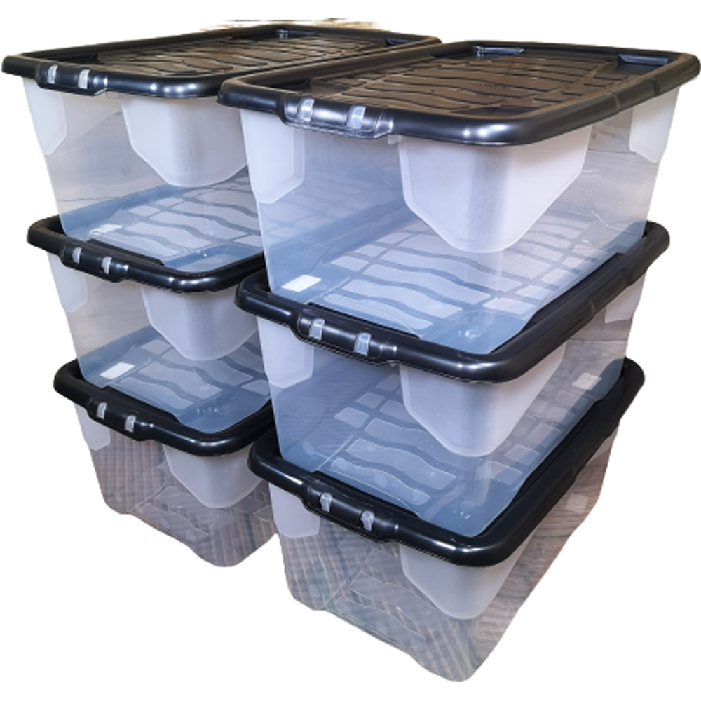 Samuel Alexander 42L Duty Storage Box with Lid 4 Pack Image 1