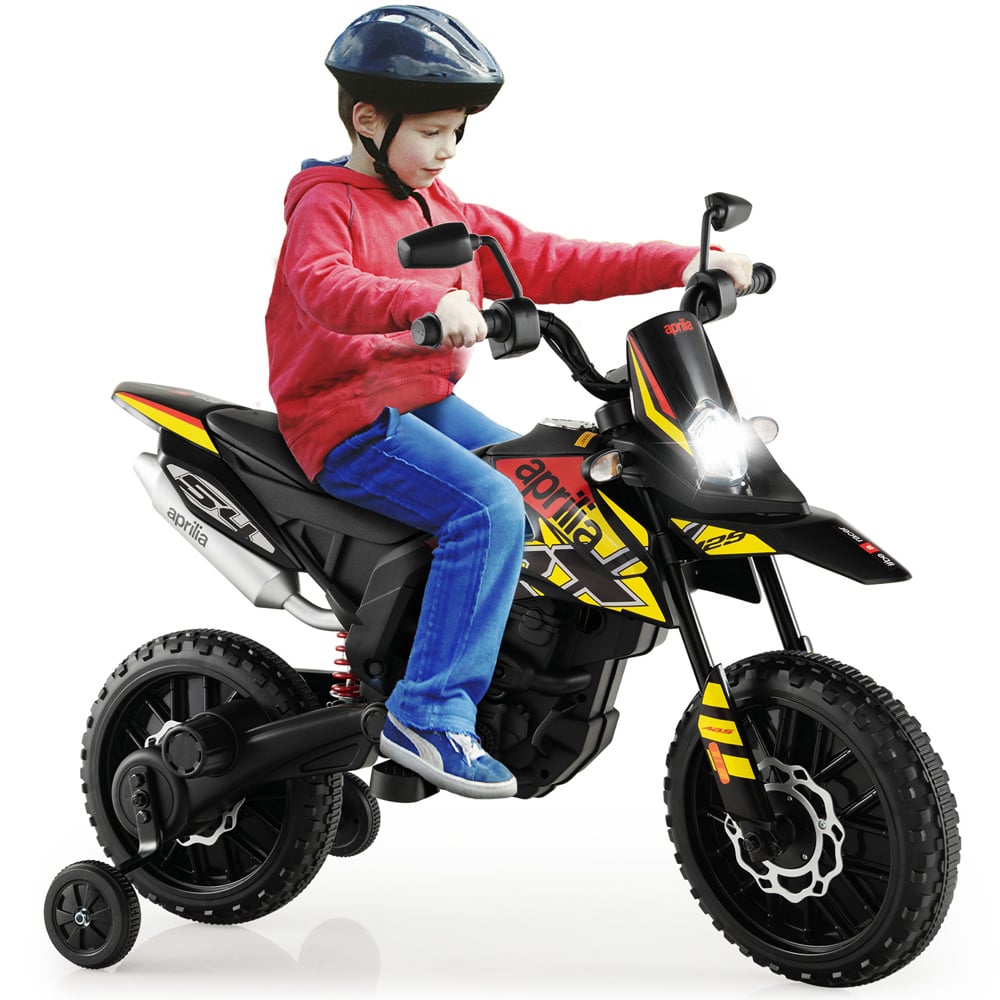 Costway Black Battery Powered Toddler Motorbike with Music Image 3