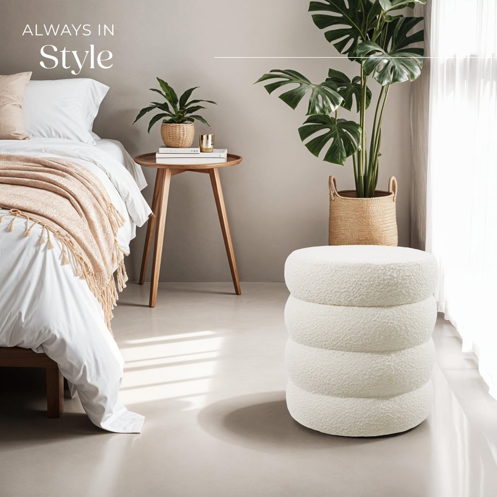 Tectake Altu Cream White Stool with Padded Seat Image 8