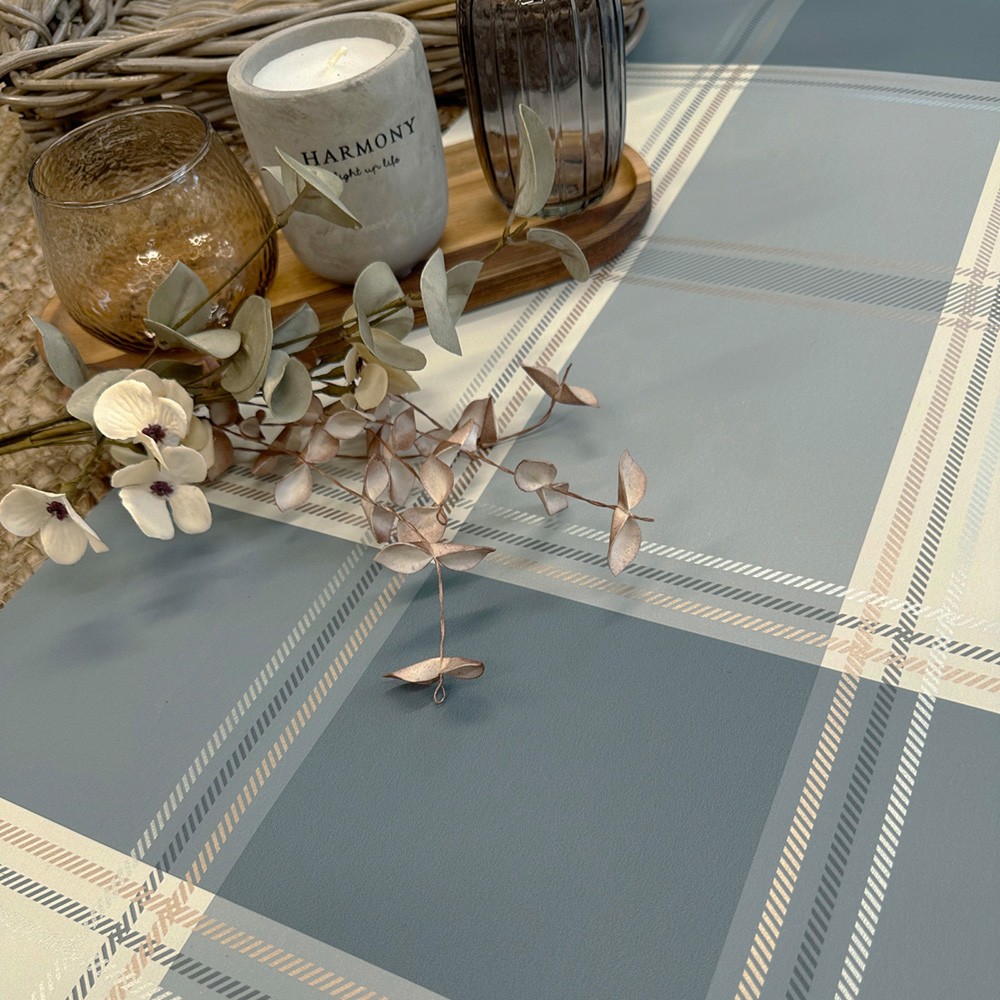 Belgravia Decor Bramble Check Blue Wallpaper Image 2