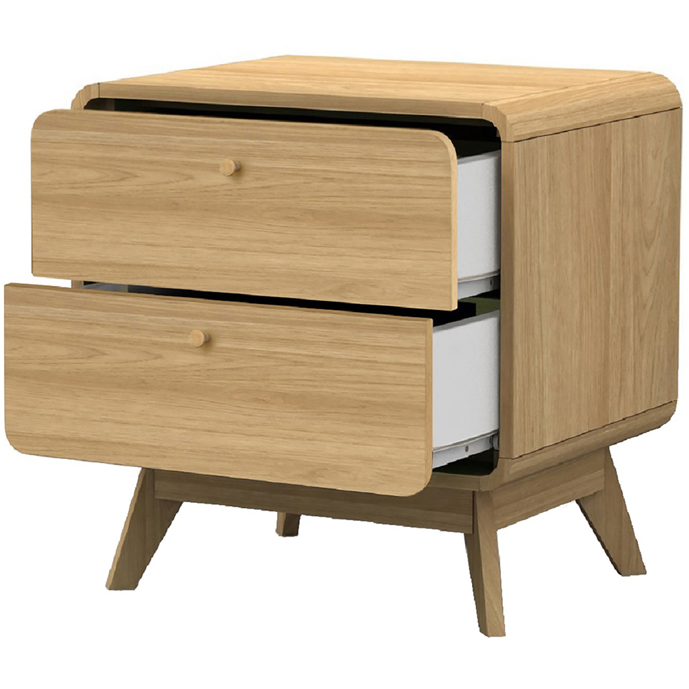 Loft24 Cassie 2 Drawer Oak Nightstand Image 3