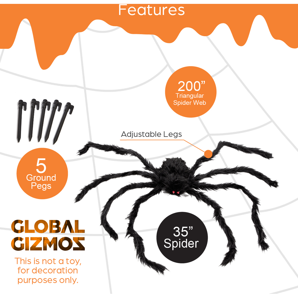 Benross Giant Hanging Web and Spider Halloween Decoration Image 9
