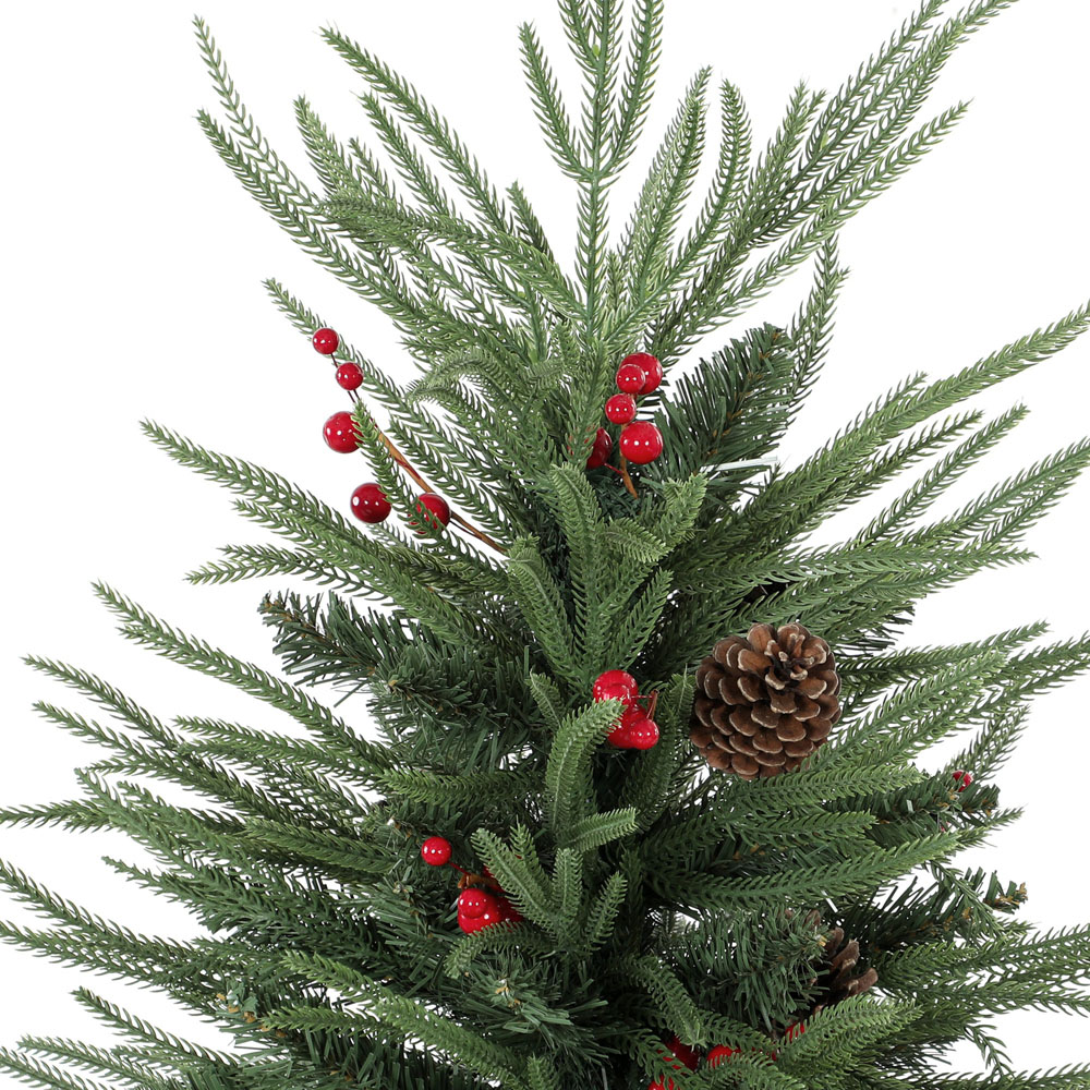 HOMCOM Green Predecorated Hinged Artificial Christmas Tree with 2843 Branch Tips 6ft Image 3