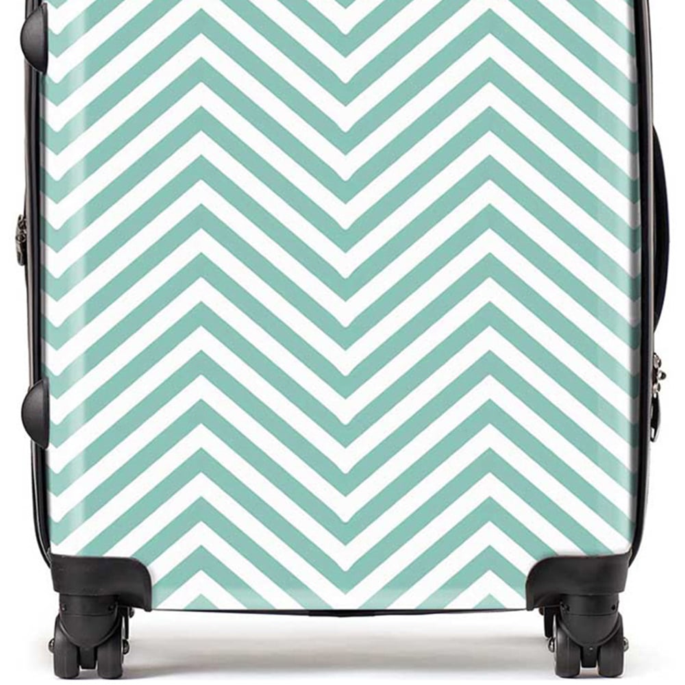 Warren Reed Designer Large Geometric Chevron Pattern Suitcase Image 2
