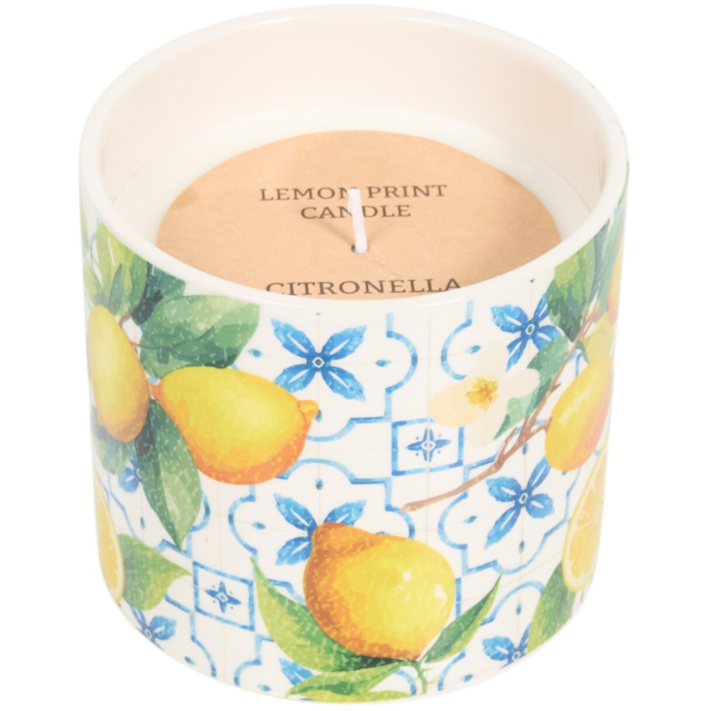 Lemon Print Citronella Candle Image 3