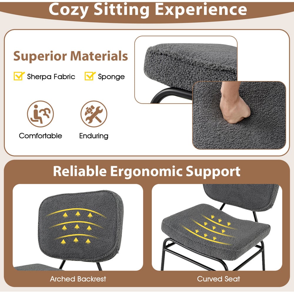 Costway Grey Upholstered Accent Chair Image 4