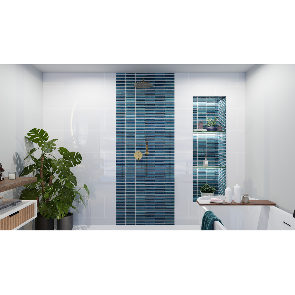 House of Mosaics Kingfisher Mini Linear Mosaic Tile Sheet Image 6